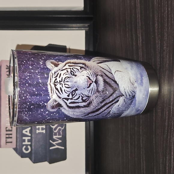Other - Stainless Steel Tumbler with White Tiger Design